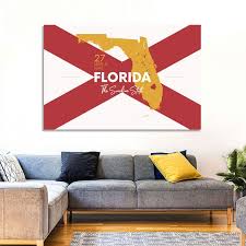 Florida State Map Wall Art In 2023