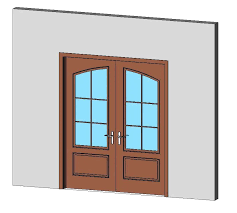 Decorative Glass Double Door Revit