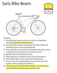 saris bike beam bike frame adapter bar