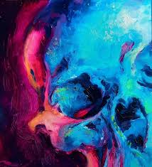 Neon Skull Painting By Samantha