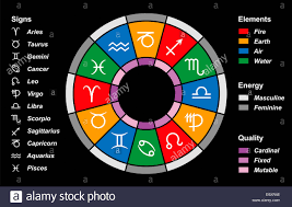 The Twelve Astrological Signs Of The Zodiac Color Divided