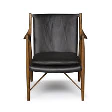 Quality danish armchairs by mogens hansen. Finn Black Leather Armchair Lounge Living