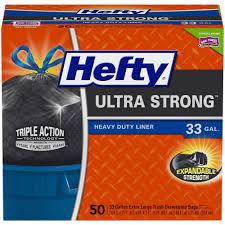 Hefty Ultra Strong 33 Gal Draw String Trash Bags 50 Count