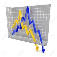 Line Chart With Falling Trend 3d Render