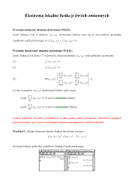 Ekstrema Funkcji Dwóch Zmiennych Kalkulator - Ekstrema lokalne funkcji dwóch zmiennych - Notatki - Analiza matematyczna -  Docsity