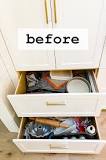 How do you organize kitchen deep drawers?