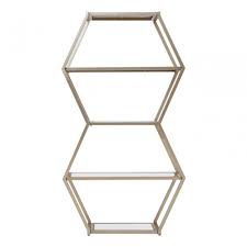 roana hexa shelf unit iron mirrored