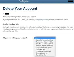 delete insram account permanently