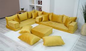 Velvet Floor Couch