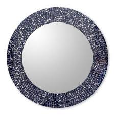 glass mosaic round wall mirror crafted