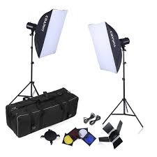 Amazon Com Craphy Photography Studio Softbox Lighting Kit With 220w Strobe Light X2 Barn Doors Photography Lighting Kits Softbox Lighting Kit Strobe Lights