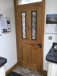 Solid Oak Four Panel Door Glazed No Vat