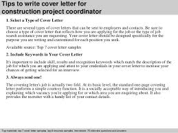 Construction Project Coordinator Cover Letter