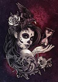 Sugar Skull Girl With Timer Wall Art