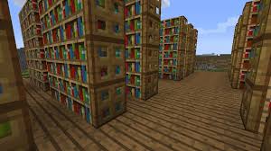 huge book shelves library minecraft