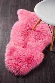 new zealand sheep skin pink rug