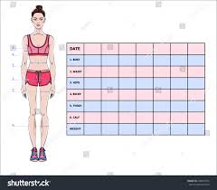 Measurement Chart Body Parameters Sport Diet Stock Vektorgrafik