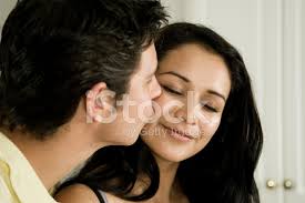 good morning and a kiss stock photo