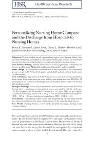 discharge from hospitals to nursing homes