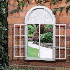 Shutter Door Arched Garden Mirror