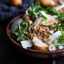 farro salad with pear and hazelnuts