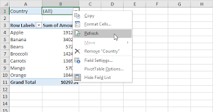 update a pivot table in excel in easy