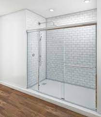 Image Semi Frameless Sliding Tub Shower