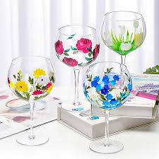 1pcs Painted Wine Glass High End Glass