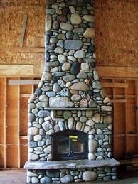 River Rock Fireplace