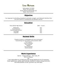 Simple Resume Template For High School Students