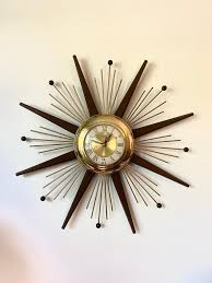 Mid Century Starburst Wall Clock By