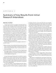 Appendix C Summary Of Key Results From Initial Research