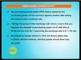To put in another way, the expenditure incurred in purchasing an item in two different countries must be the same. Purchasing Power Parity Ppt Download