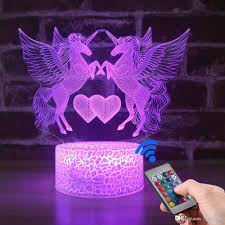 2020 Unicorn 3d Night Light For Girls Birthday Gift 16 Changing Color Remote Control Led Kids Room Decor Lighting 3d Led Illusion Lamp Kids From Lightcute 17 98 Dhgate Com