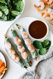 Vegan, gluten free and low calorie recipe. Vietnamese Spring Rolls Downshiftology