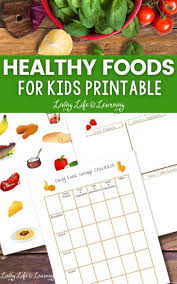 healthy foods for kids printable