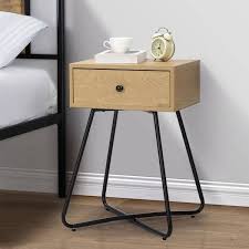 Angel Sar 1 Drawer Oak Nightstand With