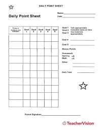 Daily Point Chart Teachervision