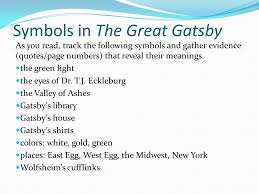 Symbols In The Great Gatsby Ppt Video Online Download