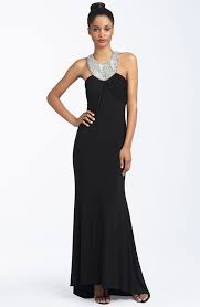 New Js Boutique Beaded Jersey Halter Dress Gown Size 8 Black Nordstrom Ebay