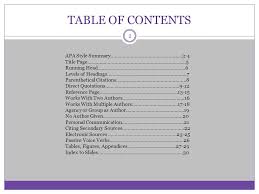 There are several ways to develop a table of contents. Apa Style Some Basic Elements Ppt Video Online Download