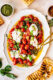 roasted tomatoes with burrata two