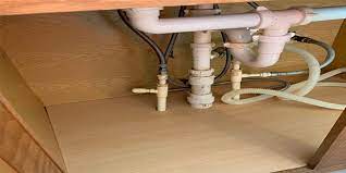 water damaged sink base cabinet floor
