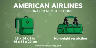 personal item size weight rules for