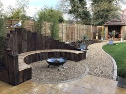 Old Railway Sleeper Curved Bench And