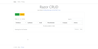 razor page crud in asp net core with