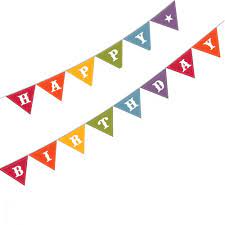 happy birthday colorful pennant banner