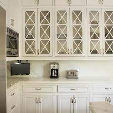 glass x panel kitchen cabinets design ideas
