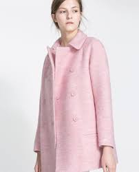 Pink Wool Coat Zara Rosa Mäntel