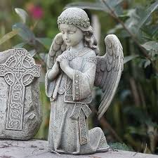 Kneeling Celtic Angel Garden Statue 12